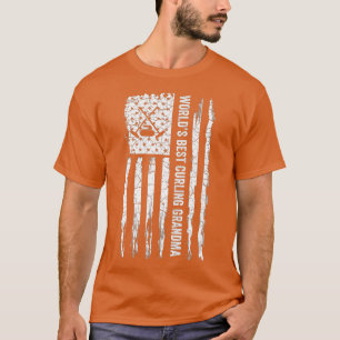 USA Flag Werelden Beste Curling Oma Curler Gift T-shirt