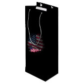USA flag Wijn Cadeautas (Achterkant Gekanteld)
