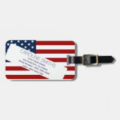 USA flag with address label Bagagelabel (Voorkant horizontaal)