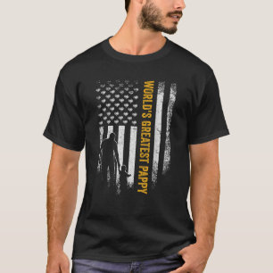 USA Flag World's Greatest Pappy Funny Fath T-shirt