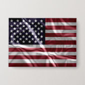 USA Flapping Flag Rood, Witte Strepen, Sterrenblau Button (Voorkant)