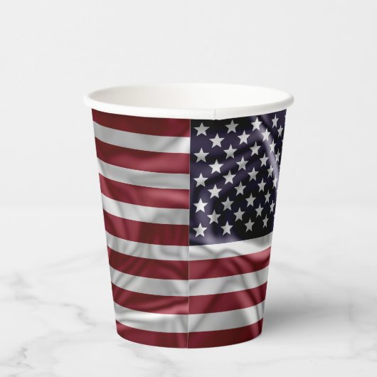 USA Flapping Flag Rood, Witte Strepen, Sterrenblau Papieren Bekers (Rechts)