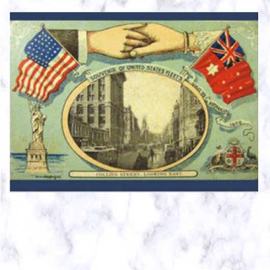 USA Fleets Bezoek Australië 1908 Briefkaart