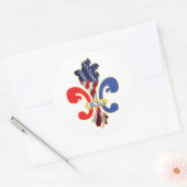 USA Fleur de lis Ronde Sticker (Envelop)