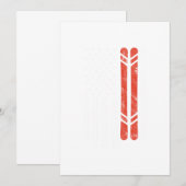 USA Flog Skier Skiing Winter Sports Mountains Kaart (Voorkant / Achterkant)