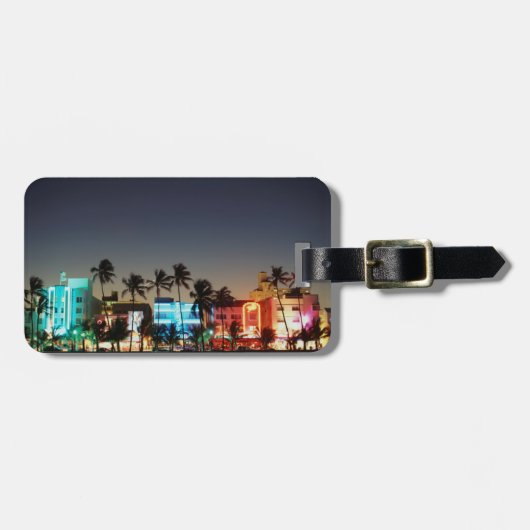 USA, Florida, Miami Beach, Ocean Drive, Art Deco Bagagelabel (Voorkant horizontaal)