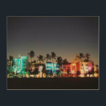 USA, Florida, Miami Beach, Ocean Drive, Art Deco Hout Afdruk<br><div class="desc">Walter Bibikow / DanitaDelimont.com USA,  North America,  Florida</div>