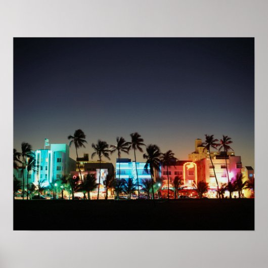 USA, Florida, Miami Beach, Ocean Drive, Art Deco Poster (Voorkant)