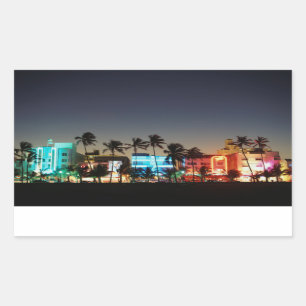 USA, Florida, Miami Beach, Ocean Drive, Art Deco Rechthoekige Sticker