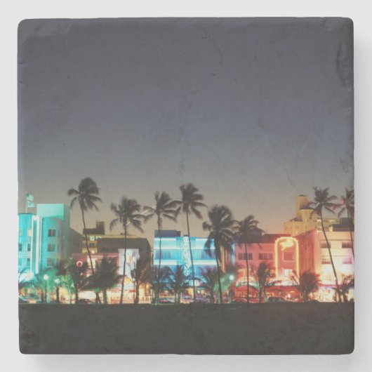 USA, Florida, Miami Beach, Ocean Drive, Art Deco Stenen Onderzetter (Voorkant)