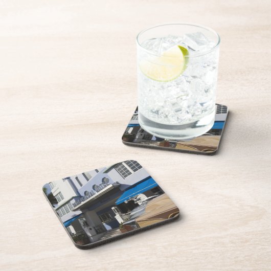 USA, Florida, Miami Beach: South Beach, Art Deco Drankjes Onderzetter (Rechterzijde)