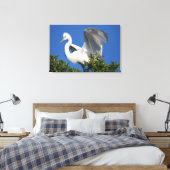 USA, Florida, St. Augustine, Egret Canvas Afdruk (Insitu (Slaapkamer))