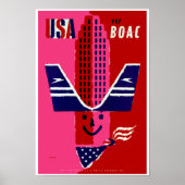 USA ~ Fly BOAC Poster (Voorkant)