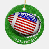 USA Football Tearing Out Christmas  Keramisch Ornament (Voorkant)