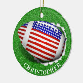 USA Football Tearing Out Christmas  Keramisch Ornament (Links)