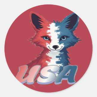 USA Fox Ronde Sticker