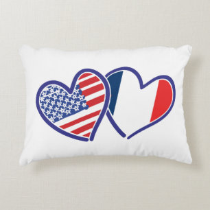 USA—France—Love Decoratief Kussen