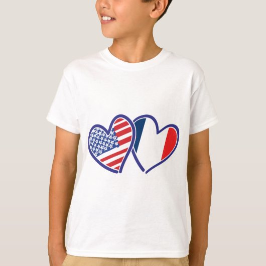 USA—France—Love T-shirt (Voorkant)
