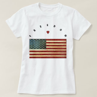 USA Freedom Flag Klassieke Ronde Sticker T-shirt