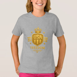 USA Freedom Golden Emblem meisjes basic T-shirt