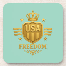 USA Freedom Gouden Embleem Onderzetters – Set van