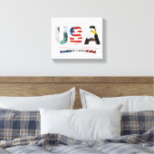 "USA – Freedom Is a State of Mind" Canvas Afdruk (Insitu (Slaapkamer))
