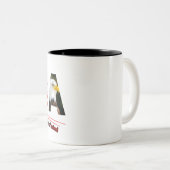 "USA – Freedom Is a State of Mind" Tweekleurige Koffiemok (Voorkant rechts)