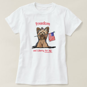 USA Freedom Yorkie Terrier T-shirt