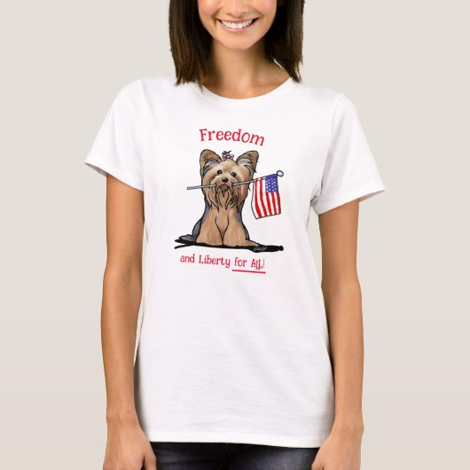 USA Freedom Yorkie Terrier T-shirt (Voorkant)
