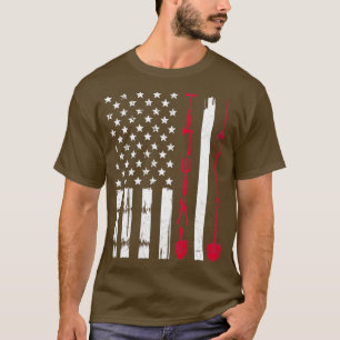 USA Gardening Flag Proud American Gardener Patriot T-shirt