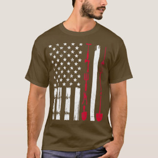 USA Gardening Flag Proud American Gardener Patriot T-shirt