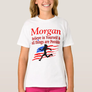 USA GELOOF IN JEZELF RUNNER GEPERSONALISEERD T-SHI T-SHIRT