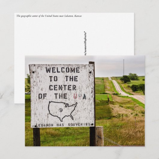 USA Geographic Center - Libanon, Kansas Briefkaart (Voorkant / Achterkant)
