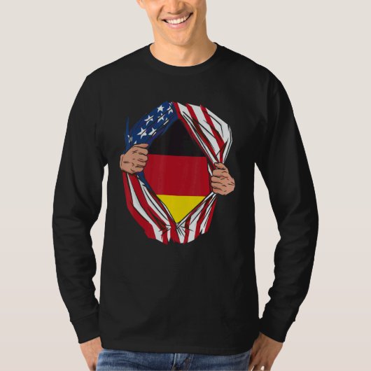 USA Germany Flag German American Von Steuben Day 3 T-shirt (Voorkant)