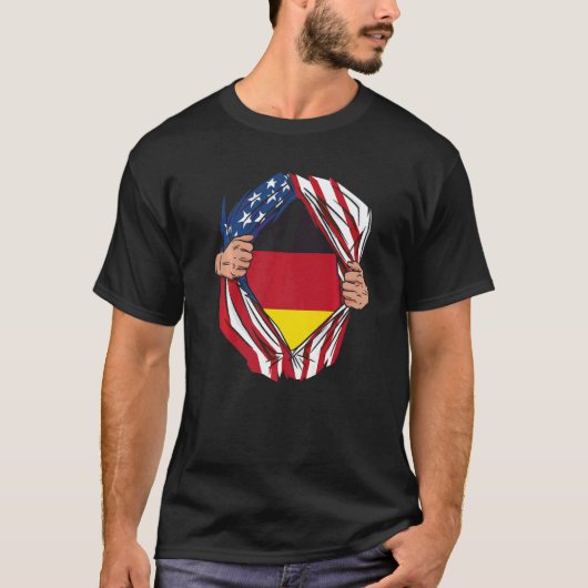 USA Germany Flag German American Von Steuben Day   T-shirt (Voorkant)