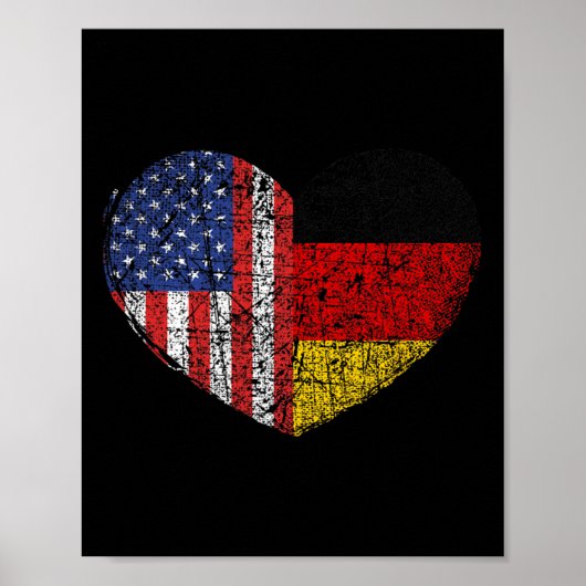 Usa Germany Heart - Dual Citizenship Poster (Voorkant)
