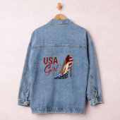 USA GIRL Flag High Heel Shoe Denim Jacket (Hangar)