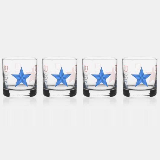 USA Glazen Drinkware Set (Achterkant)