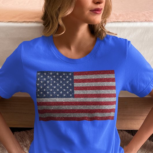 USA Glitter Look Vlag 4 juli T-shirt