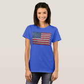 USA Glitter Look Vlag 4 juli T-shirt (Voorkant volledig)
