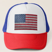 USA Glitter look Vlag van juli Trucker Pet (Voorkant)