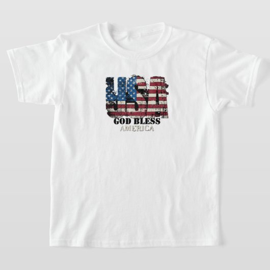 USA God Bless America Kids' T-shirt (Laagn)