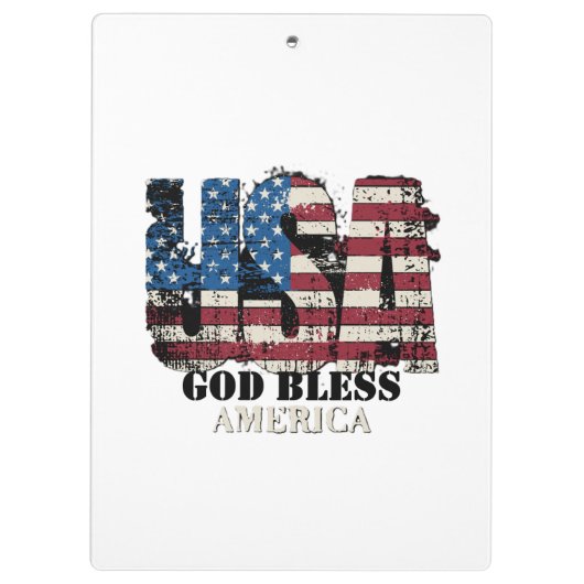 USA God Bless America Klembord (Achterkant)