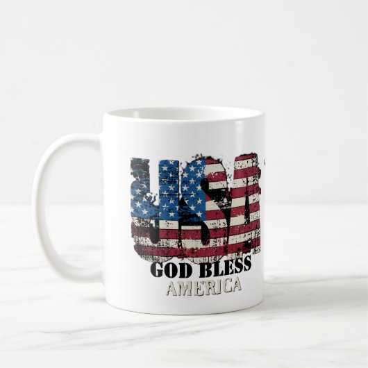 USA God Bless America Koffiemok (Links)