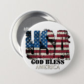 USA God Bless America Ronde Button 7,6 Cm (Voorkant /achterkant)