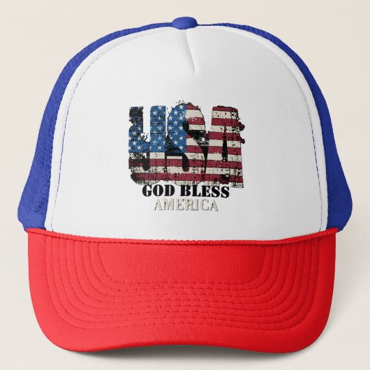 USA God Bless America  Trucker Pet (Voorkant)