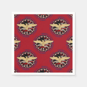 USA Gold Eagle en Flag Red-Blue Paper Napkin Servet