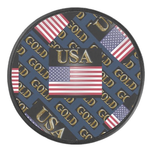 USA GOLD HOCKEY PUCK (Voorkant)
