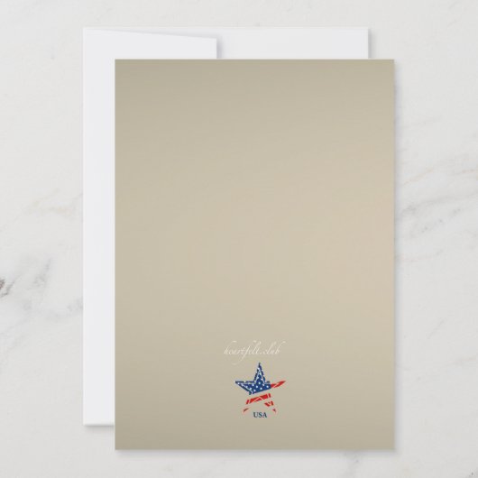 USA Gold Patriotic Uitnodiging (Achterkant)