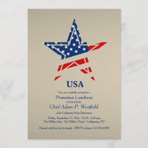 USA Gold Patriotic Uitnodiging